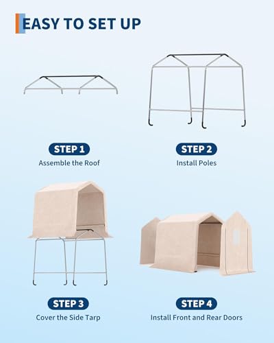 Image of 6X8 ft Heavy-Duty Portable Outdoor Storage Shed