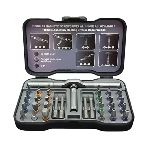 Juego De Destornillador De Carraca - Herramienta Portátil Magnética Precisión Multipuntas Con Estuche,Kit Destornillador Ordenador | Para Reloj Gafas Bicicleta Eléctrico Ordenador Muebles Hogar