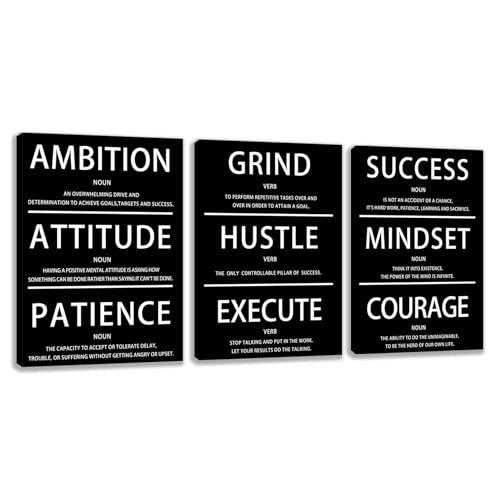 3 Panel Print Canvas Wall Art Motivational Office Wall Decor Painting Inspirational Posters Modern Inspiring Artwork for Home Living Room Bedroom Wall Decor Office Wall Art Ready to Hang - 60"Wx28"H