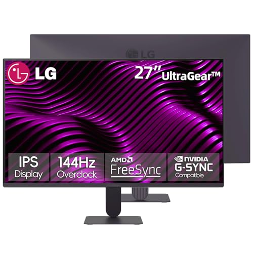 Image of LG 27 inch Ultragear Gaming Monitor, 144Hz, FHD IPS Display, HDR10, AMD FreeSync G-Sync Compatible, Black Stabilizer, Reader Mode, Flicker Safe, Anti-Glare, 99% sRGB, HDMI & DisplayPort, Tilt Adjustable