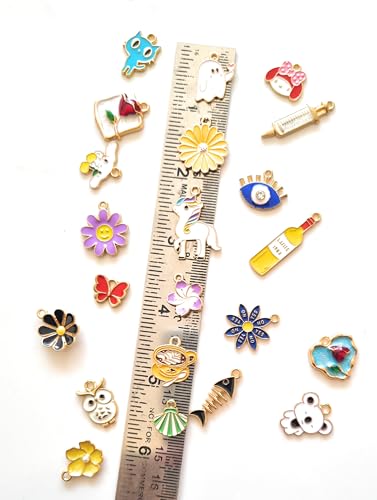 Image of 15 /20 /30 /40 /50 /60 /70 Pcs Mix Design Pendant Charms For Key Chain Earring Necklaces Bracelet DIY Crafts and Jewelry Making Accessories - Mix Color enamel charms
