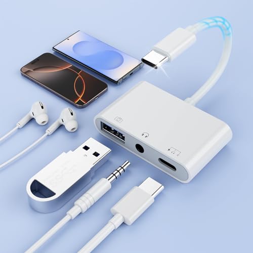 【2025新設計】 USB-C to 3.5mmジャック + USB + 充電アダプター 3in1 USB-C 変換アダプタ US B + jack 3.5mm イヤホンジャック 変換ケーブル Type C US Bカメラアダプタ タイプC OTGケーブル