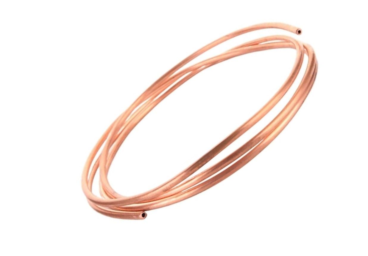 Flexible Microbore Copper Tube， Soft Copper Tube Pipe Coil 2mm-16mm 2 Metre for Water Gas and DIY Projects 1pc(10mm x 1mm)