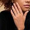 ALEXTINA Women's 6Pcs Silver Tone Stackable Rings for Women Stainless Steel 1MM Thin Stacking Rings Plain Band Dome Finish Size 4 to 9 #2