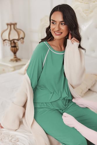 Image of Ekouaer Pajamas Set for Women Soft Comfy Pjs Sets Long Sleeve Sleepwear Loungewear S-XXL