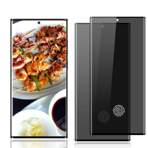 Sichtschutz Panzerfolie für Samsung Galaxy S23 Ultra [2 Stück][Kratzfest] Glas Blickschutzfolie [Anti-Spähen] Privacy Displayschutz [9H Härte][Blasenfrei] Schutzfolie Glasfolie