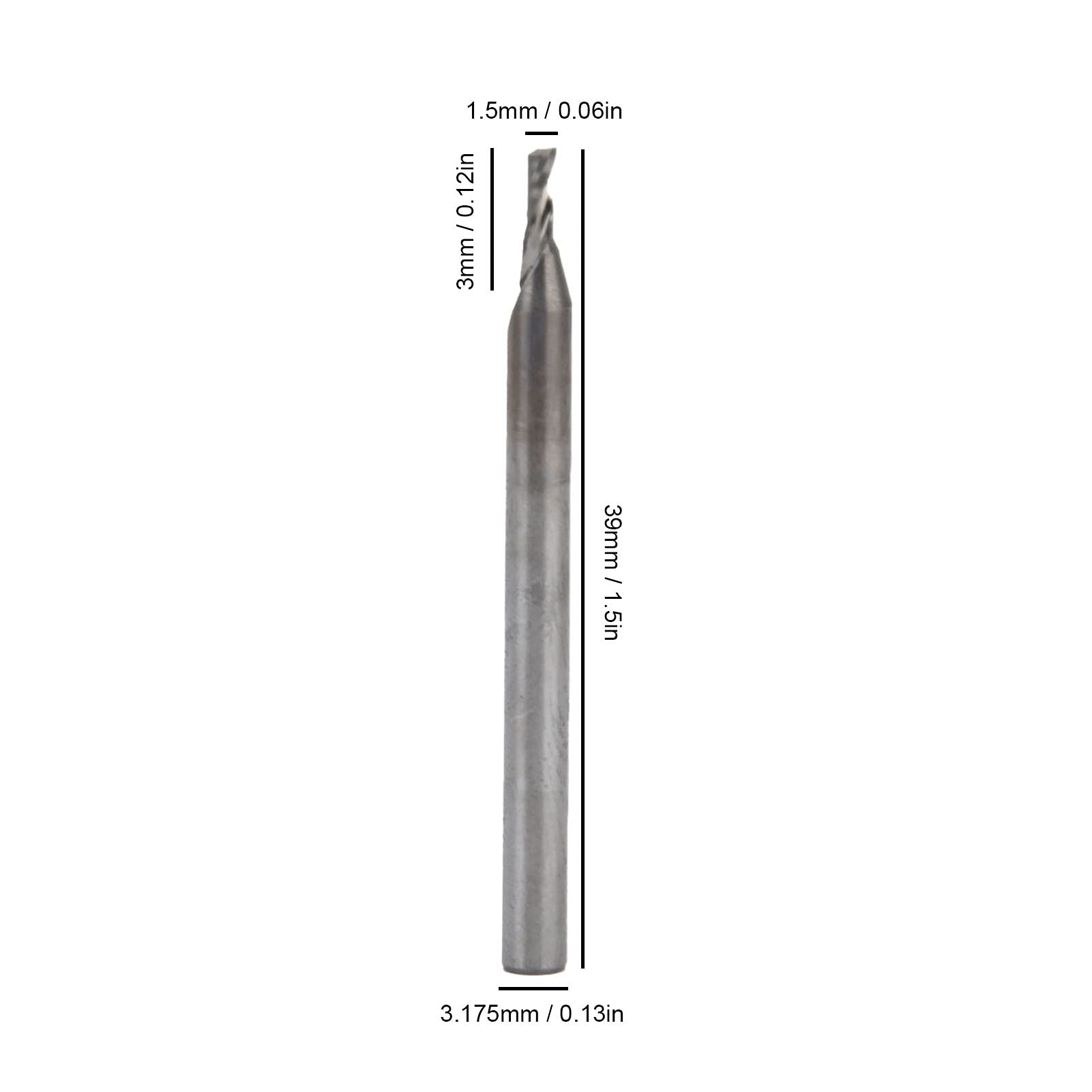 Domary Fresa en Espiral, Broca CNC de Acero de Tungsteno Afilada para Grabado Eficiente, 5 Piezas, Tamaño Cabeza 1,5 Mm