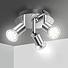 Plafonnier LED 3 Spot Orientable Luminaire Plafonnier 3xGU10 Éclairage de Plafond Angle Réglable Spot LED 220V Luminaire Intérieur pour Chambre Cuisine Salon Couloir (Sans Ampoules)