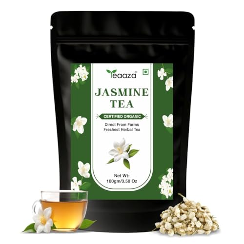 Image of Teaaza Jasmine Tea | 100gm-100 Cups, Promotes Good Sleep, Stress Relief | Improves Immunity | Soothing Tea for Relaxation | For Glowing Skin | Jasmine green tea loose