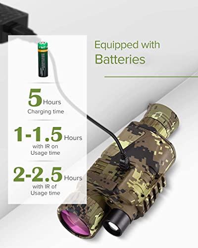 image for BOBLOV 32GB Night Vision Monocular, Infrared Night Vision Camcorder, D