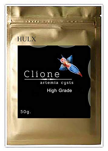 Clione 50 Grams Artemia Cysts Brine Shrimp Eggs Fish Food 90% Plus Hatch Rate in 24-48 Hour, Fresh Stock Tested, for All Type Fishes Tropical Fish Goldfish KOI Baby Fry Fish Guppy Betta Small Fish
