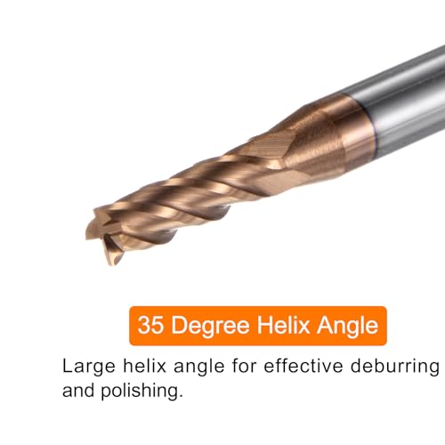 Image of HARFINGTON 5pcs Carbide Square End Mills 3mm (1 /8 inch) Dia 4mm (5 /32 inch) Shank 75mm (3 inch) Extra Long HRC55 TiSiN Coated Micro-Grain Tungsten Carbide 4 Flutes Milling Bit Cutter
