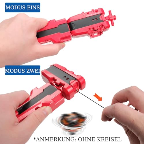 AIBREAY 2 kreisel X String Launchers mit Griff, Kampfkreisel Starter Set, Battling Tops Schnur Launcher, Battle Spinner Starters, Kompatibel mit X-Serien kreisel, Schwarz Rot Set