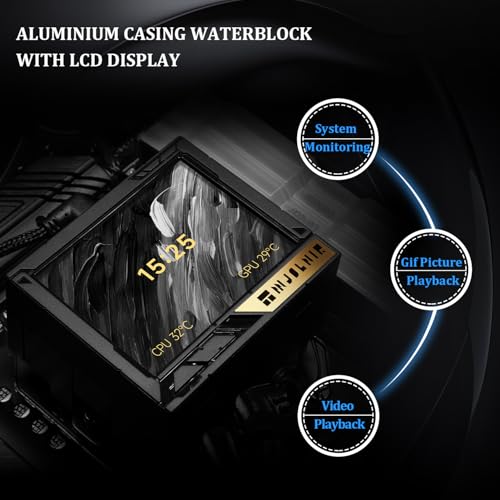 Image of Thermalright Mjolnir Vision 360 UB PRO ARGB Black CPU Aio Cooler,PC 360 Specification Water Cooler System with Inline Fan,3.5'' LCD Screen with 640x480 Resolution,for AM4 /AM5;Intel 1700 /1851 /115X /2011