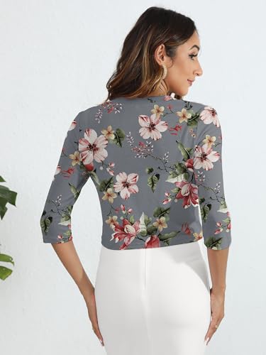 Image of Heymoments Women's Thin Shrugs 3 /4 Sleeve Lightweight Cropped Sweaters Open Front Cardigan for Dress