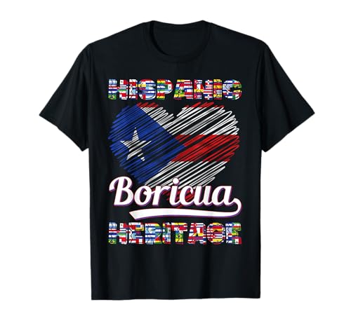 National Hispanic Heritage Month Puerto Rico Flag Boricua T-Shirt