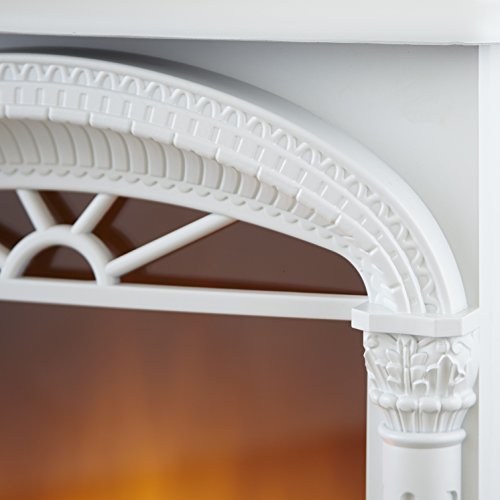 E-Flame Usa Hamilton Indoor Compact Freestanding Electric Fireplace Space Heater - Realistic 3-D Wood Burning Flame (Winter White) #TOP7