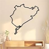 Cfghtnemy Nürburgring Nordschleife Metal Track Wall Art - Black & Beige Racing Circuit Map, Heavy-Duty Iron Garage & Man Cave Decor - Perfect Christmas Decor for Motorsport Enthusiasts(50cm/20inch)