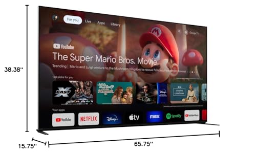 Sony BRAVIA 9 K75XR90 75 Inch 4K HDR Smart QLED Mini-LED TV (2024) Bundle with Deco Gear 4K HDMI 2.0 Cable w/Pure Copper Conductors x2 & CPS Exclusive 50 Month Protection Pack (BEACH-CPS-504000)