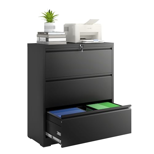3-Drawer Locking Metal Filing Cabinet for Office