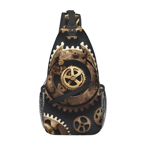 Bolso bandolera Steampunk con engranajes, para viajes y senderismo miniatura 1