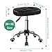 FURWOO Oval Rolling Stool Height Adjustable Massage Chair with Wheels for Spa Salon Black