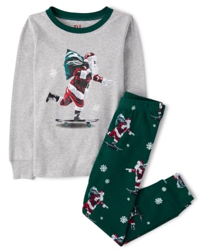 Image of The Children's Place Family Matching Holiday Long Sleeve Pajama Sets, Cotton
