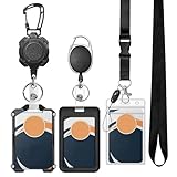 Ausweishalter, einziehbar, 3-teilig – Ausweishalter, einziehbar, robust, für Schule, Personal, Medizin, Arzt, Krankenhaus