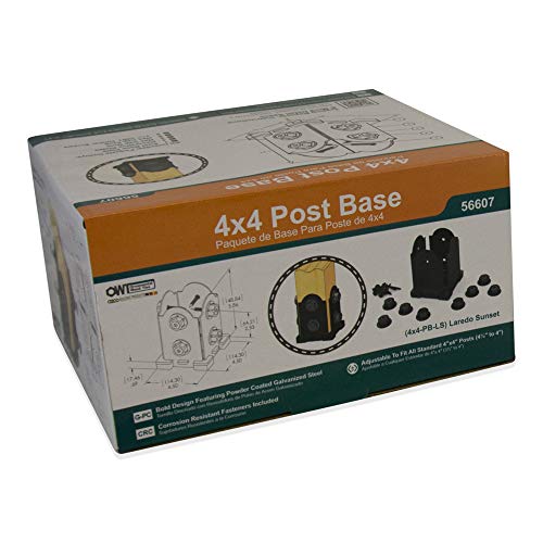 Image of Ozco Building Products 56607 Laredo Sunset 4x4 Post Base Kit, (1 per Pack) , Black