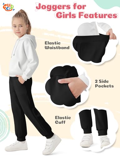 Girls Sweatpants Joggers for Girls Lounge Athletic Pants with Pockets Toddler Kids Youth Casual Pants Size 2T-14Y2