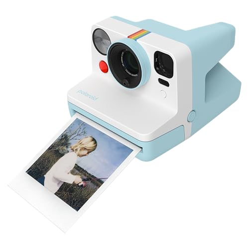 Image of Polaroid Now 3rd Generation I-Type Instant Camera + Film Bundle - Now Arctic Blue Camera + 16 Color Photos (6644)