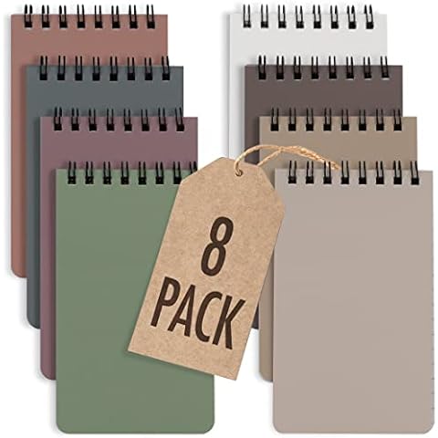 ZICOTO Aesthetic Pocket Notebooks Set Of 8 - Small 3x5 Spiral Notepads With Lined Pages - The Perfect Little Mini Note Pads to Stay Organized and Boost Productivity at Work or School Cover