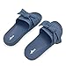 FUNKYMONKEY Women's Fashion Slide Sandals with Bowknot, Soft Denim Fabric Upper & Comfortable EVA Sole - Lightweight Slip-On Slides for Summer, Beach, Pool, and Casual Wear(7 M US, Blue)