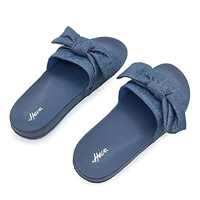 FUNKYMONKEY Women's Slides Sandals Bowknot Beach Casual Comfort Slippers