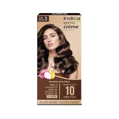 Image of Indica Xpress Creme Hair Color Dark Brown | Grey Coverage | Gloves Included | 135ml