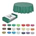 (12-pack) Heavy Duty Plastic Table Covers Tablecloth (Reusable) (Round 84", Hunter Green)