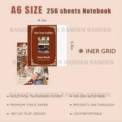 Image of RANDEN Coffee Journaling Kit, 346PCS Vintage Scrapbook & Stationery Set with Aesthetic Stickers, Ephemera Pack and Journal Supplies for Bullet Journals, Planners, Albums & Creative Crafts (Coffee)