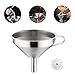 Produktbild Küche Trichter, Küche aus rostfreiem Edelstahl Trichter mit abnehmbarem Sieb und Griff für Kochen Öle, die Übertragung von Liquid, Fluid, Puder und der Jam (12,7 cm, silber)