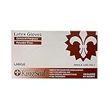 KingSeal Size LARGE Latex General Purpose Gloves, Powder Free, 4 mil, Non-Medical Uses Only - 1 Box...