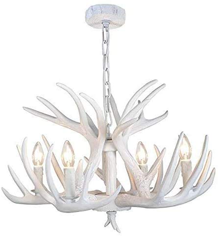 Lustre en bois de résine style bougie en fer forgé pour intérieur cocon