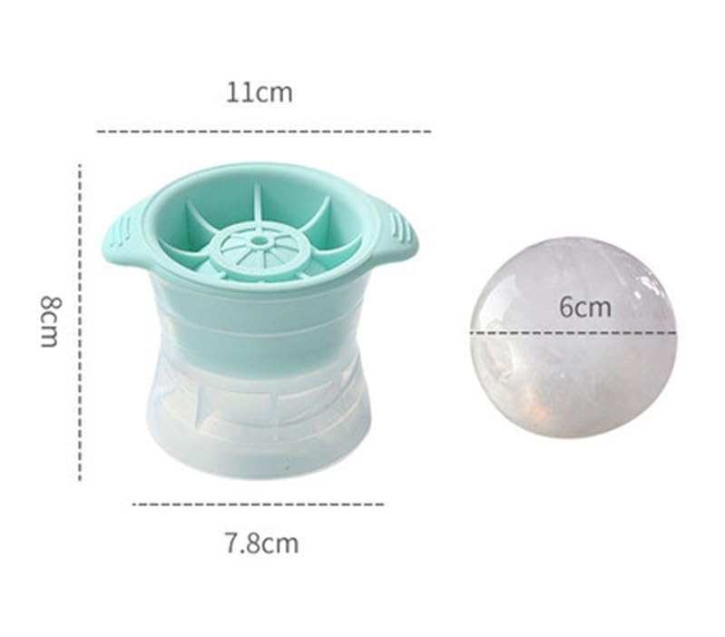 4 Stampi In Silicone Per Cubetti Di Ghiaccio Sfera 6 Cm, Riutilizzabili, Per Whisky E Cocktail, Facili Da Sformare
