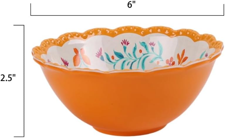 Floral Melamine 7-Piece Salad Serving Bowl Set