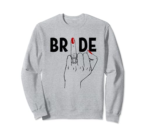 Cute Wedding Honeymoon Bachelorette Finger Ring Fiance Bride Sweatshirt, Black