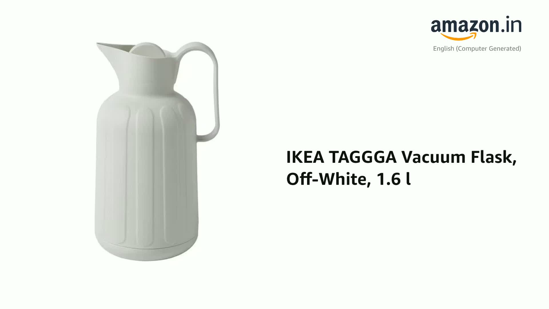 ohga PETIT 白 IKEA TAGGÖGA Vacuum Flask, Off-White, 1.6 l : Amazon.in: Home