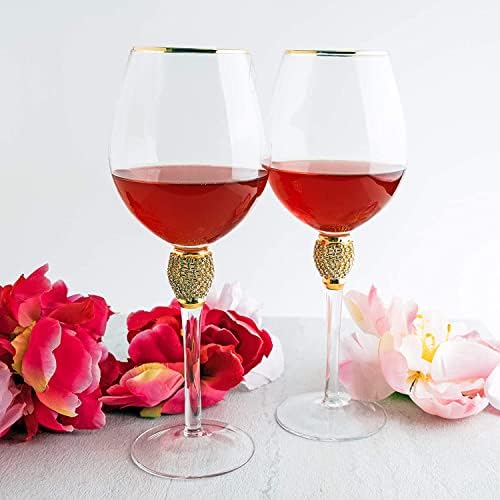 Buy Melbify Crystal Wine Glass | Set of 2 | 500 ml | Red Wine Glasses Set | Imported | Unique ...
