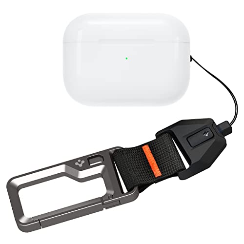 Spigen Lanyard with Carabiner Designed for AirPods Pro 2nd Generation Case 2022/2023 Durable Strap with Clip [Universal Usage] - Black
