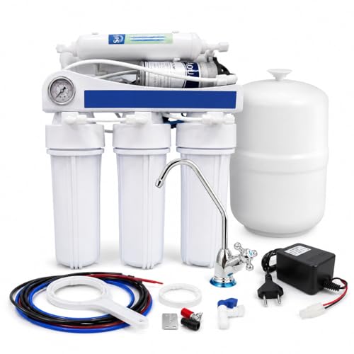Bbagua EUR-50 BP – 5 Stage Reverse Osmosis Kit with Pump for Home...