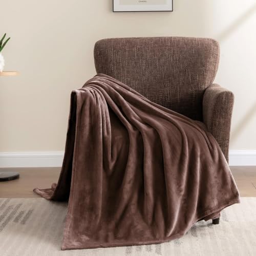 Image of BEDELITE Fleece Blanket Brown Full Blankets for Couch & Bed, Luxury Plush Cozy Fuzzy Blanket 84 inch x 90 inch, Super Soft Warm Lightweight Throw Blanket for Travel Camping