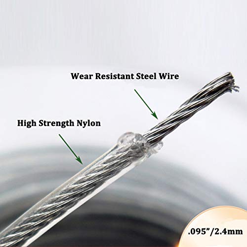 Nylon Steel Trimmer Line Diameter 0.095 Inch By Length 98 Feet Vézaar Grass Trimmers String Lines Lawn Mower Wire #TOP1