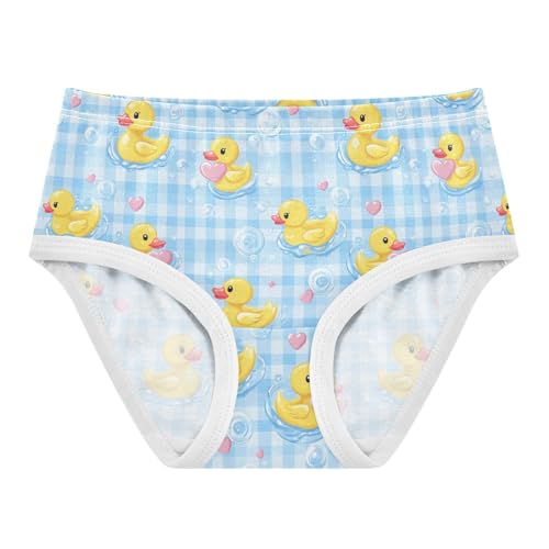 Little Girl Underwear Toddler Panties Kids Undies Rubber Duck Plaid Soft Cotton Briefs 2T-8Y
